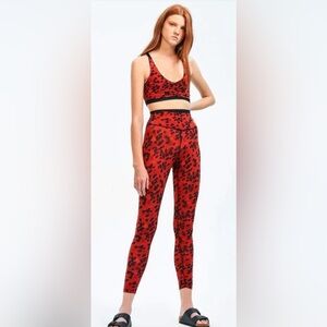 Splits59 2 piece Brick Animal print L leggings & M Bruna Airweight Sports Bra